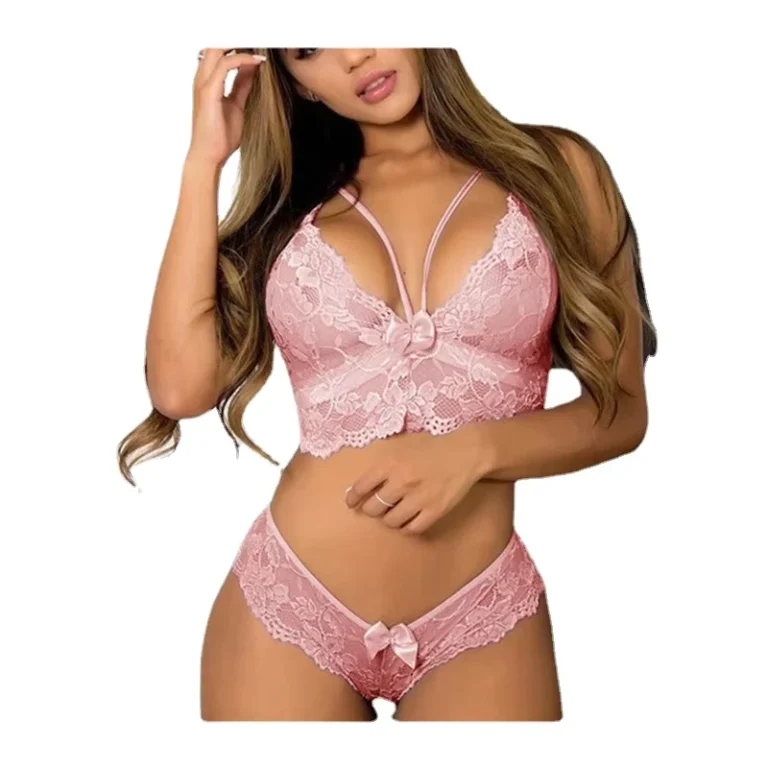 Womens-Lace-Lingerie-Sheer-Bra-and-Panty-Sets-Brief