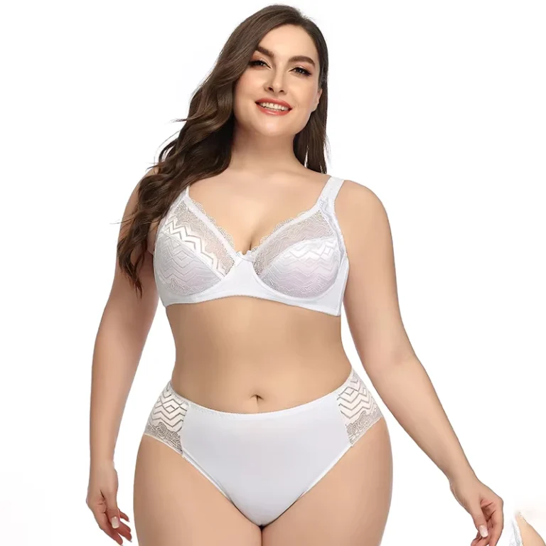 Womens-Plus-Size-Sexy-Ultra-thin-Underwear-Comfortable-and-Breathable-Large-Cup-Bra-Set