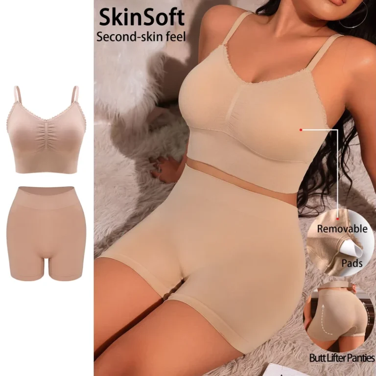 Womens-Plus-Size-Wire-Free-Thin-Lingerie-Set-Seamless-Shapewear-Sports-Bra-Soft-and-Smooth
