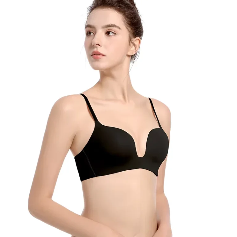Womens-Seamless-Deep-U-Steel-Ring-Underwear-Everyday-Gathering-Anti-Sagging-Small-Chest-Breathable-Thin-Bra