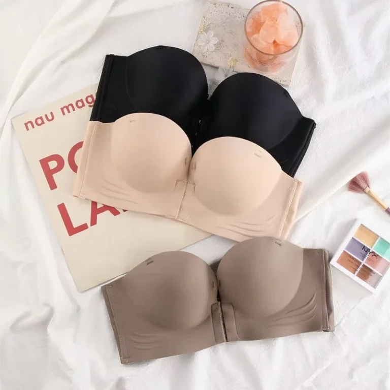 Womens-Seamless-Strapless-Bralette-Thin-Breathable-Front-Buttoned-Push-up-Bra-With-Logo-on-Cup-Front-Buckle-Bra