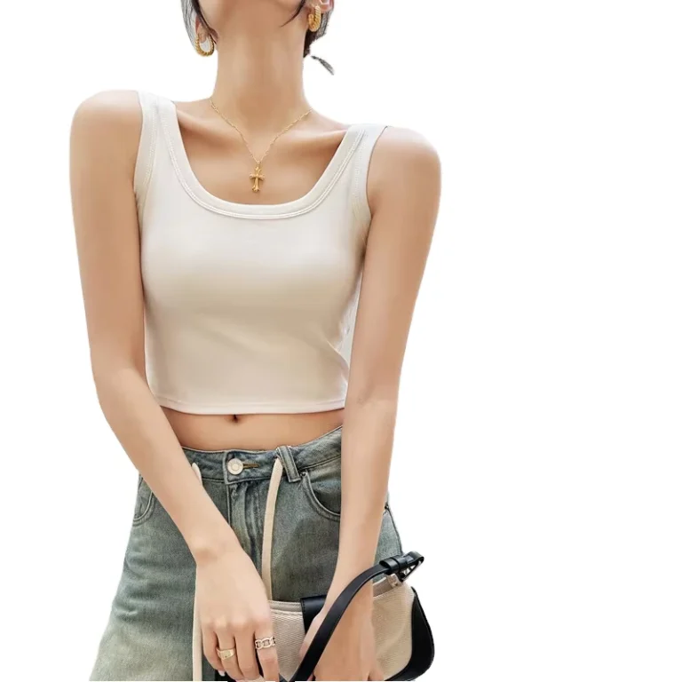Womens-Sexy-Summer-Breathable-Tube-Top-Short-Camisole-Halter-Collar-One-Piece-Stretch-Knitted-Material-Casual-Tank-Sleeve-Front