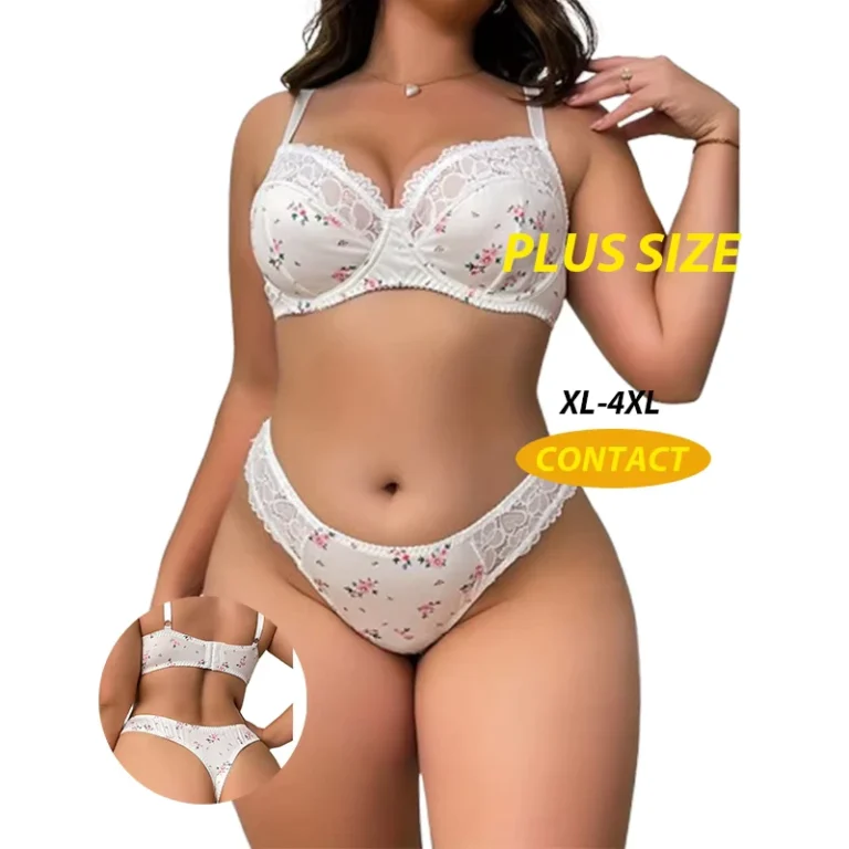 Womens-Sexy-Underwear-Lace-Plus-Size-Bra-Sexy-Lingerie-Breast-Adjustable-Plus-Size-Bra-Set