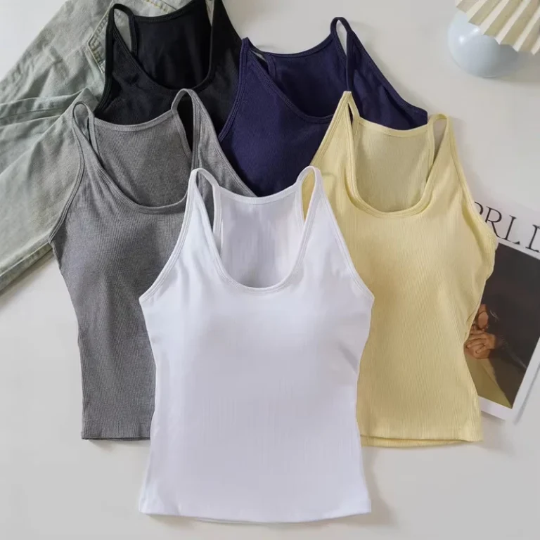 Womens-Solid-Color-U-Neck-Camisole-Tank-Top-Slim-Fit-Sleeveless-Fixed-Cups-Seamless-Knitted-Short-Sweet-Layering-Staple-Outer