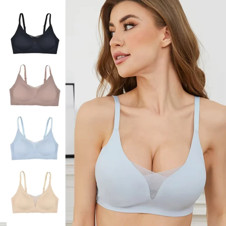 Womens-Solid-One-Piece-Wire-Free-Push-Up-3-4-Cup-Seamless-Breathable-Everyday-Bra-with-Adjustable-Straps-and-U-Back