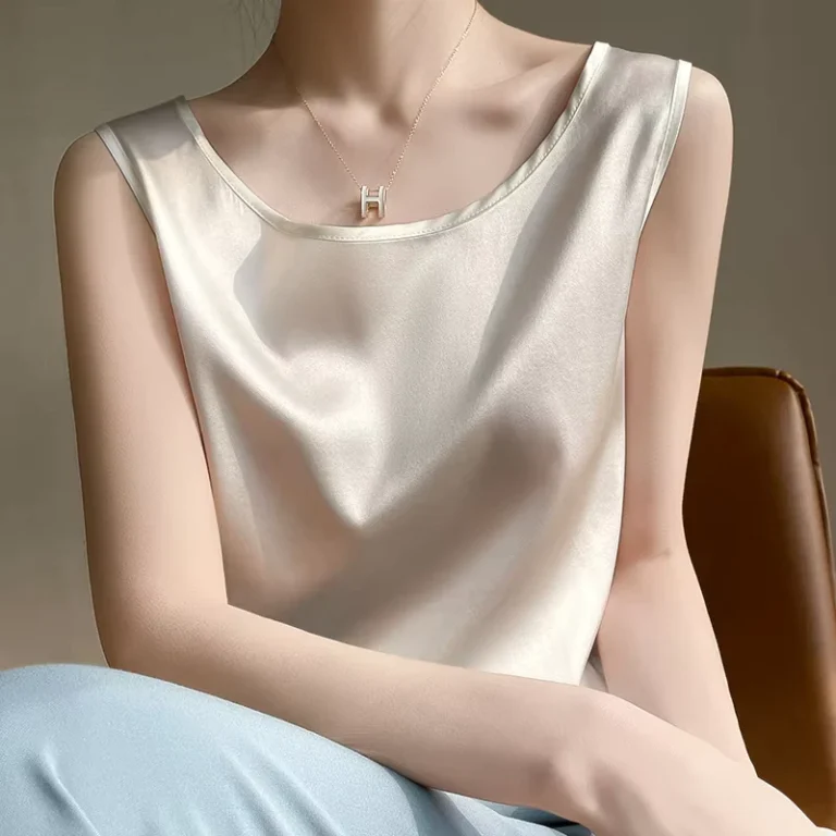 Womens-Summer-Casual-Elegant-Sleeveless-Scoop-Neck-Camisole-Tank-Top-Breathable-Solid-Color-Silk-Vest