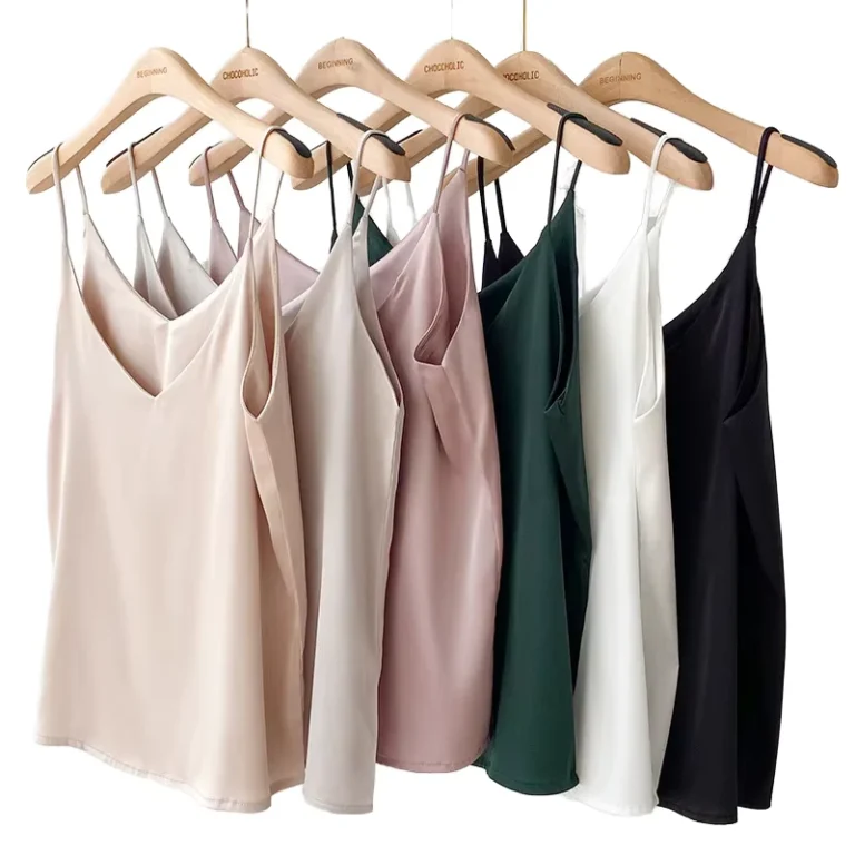 Womens-Summer-Solid-Pattern-V-Neck-Tank-Top-Camisole-Sexy-Vest-Silk-Like-Satin-Bottoming-Shirt-for-Office-Plain-Camis