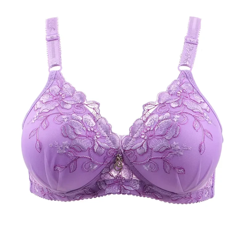 Womens-Wire-Free-Thin-Sexy-Floral-Embroidered-Breathable-Nylon-3-4-Cup-Lingerie-Backless-Bra-with-Three-Hook-and-eye-Closure