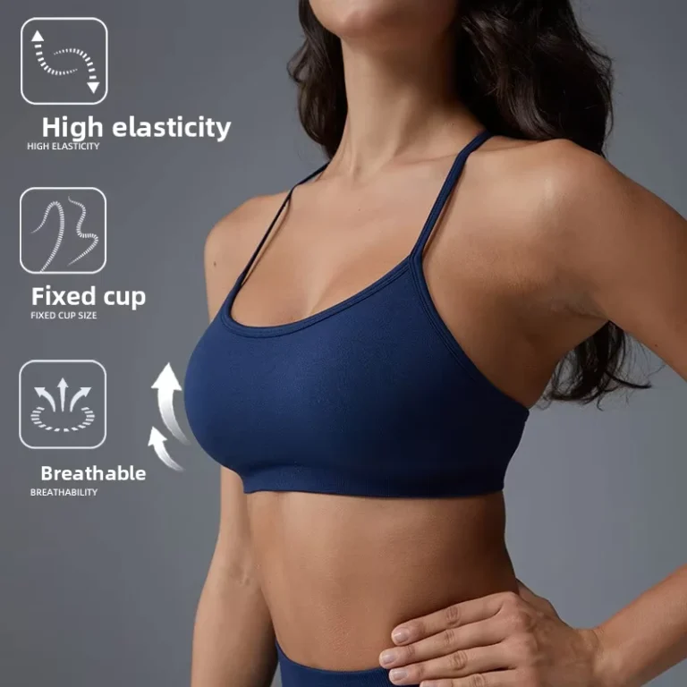 Womens-Yoga-Sports-Bra-Seamless-Y-shaped-Harness-Sleeveless-Tank-Top-Nylon-Spandex-Material