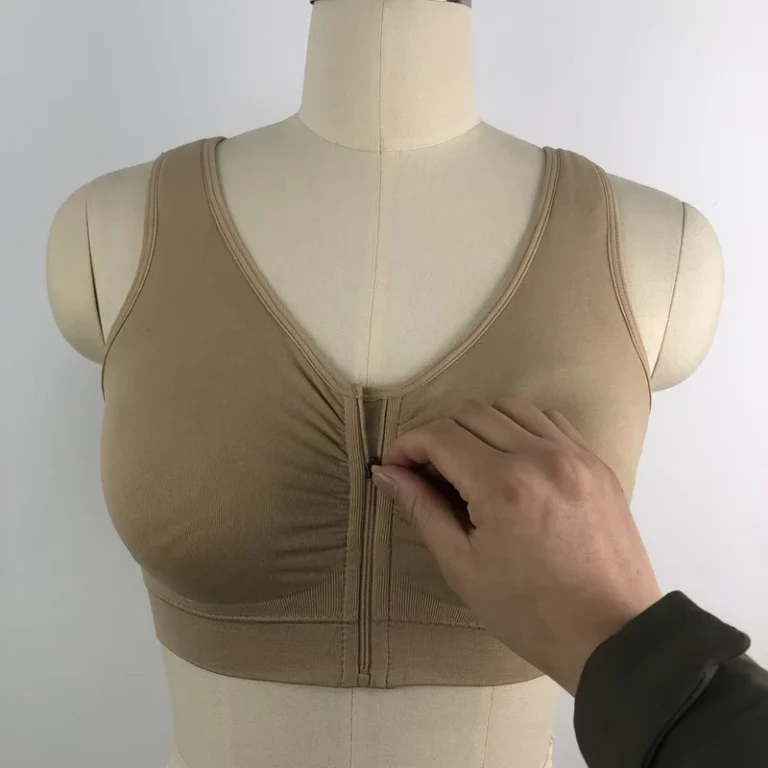Womens-Zip-up-Front-Closure-Sports-Bra-Seamless-Wirefree-Supportive-Post-Surgery-Zipper-Padded-Workout-Gym-Yoga-Bra