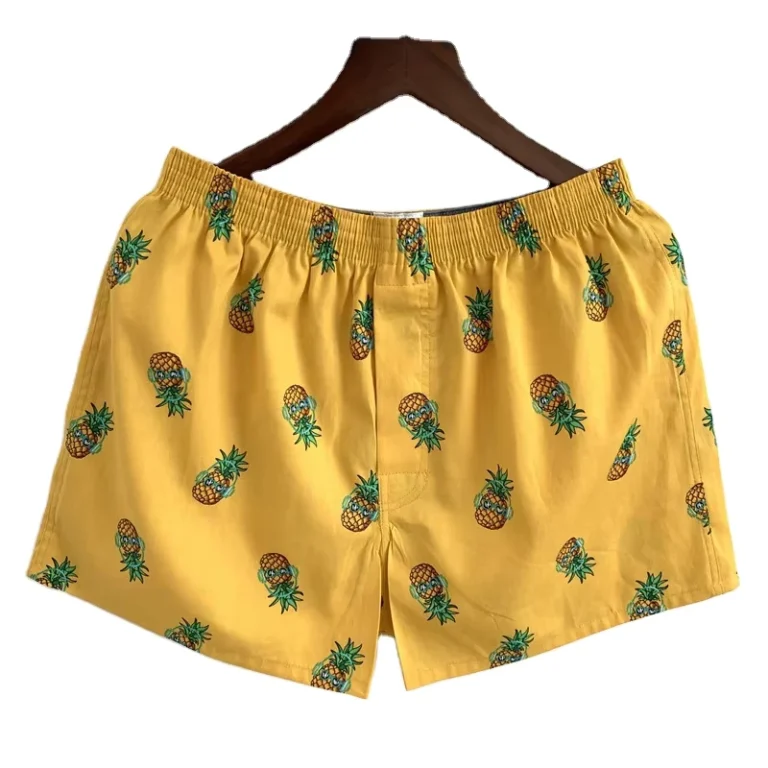 YCH-Large-Size-Comfortable-Loose-Casual-Shorts-Woven-100-Cotton-Mens-Arrow-Pants-Button-Door-Boxer-Briefs