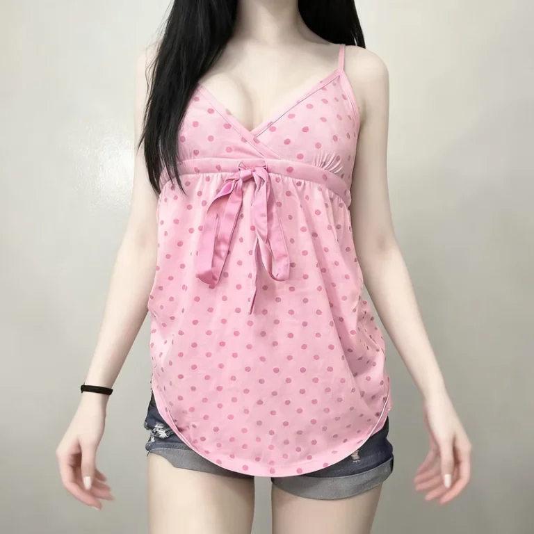 Z-3166-Polka-Dot-Bow-V-Neck-Camisole-Women-Sleeveless-Top-Sweet-Casual-Summer-Blouse-Fashion-Versatile-Tank-Shirt